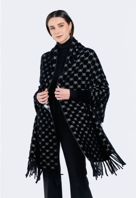 Double Faced Monogram Shawl