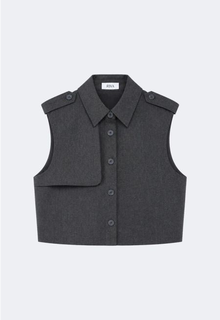 Solid Cropped Vest