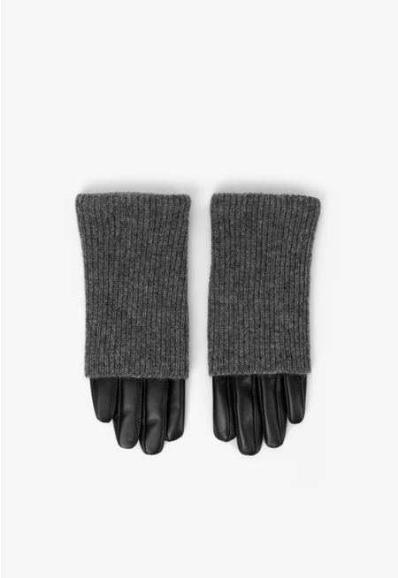 Knitted Leather Gloves