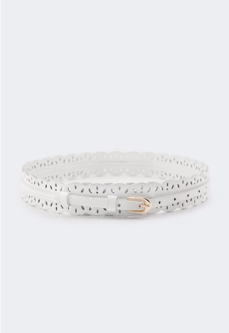 Laser Cut PU Leather Belt