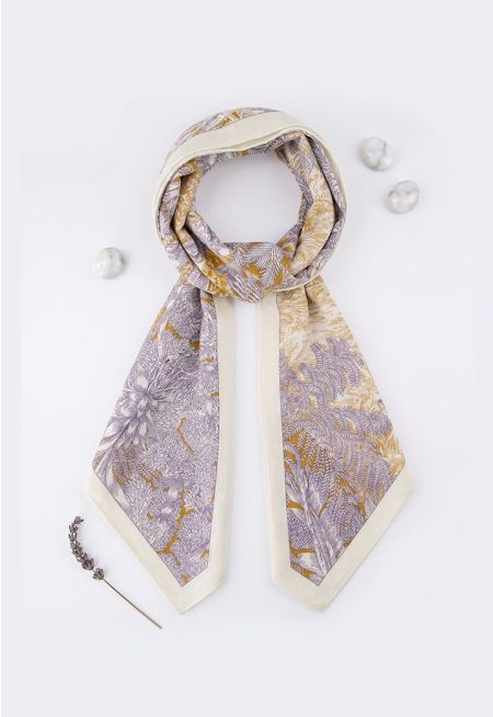 Floral Scarf in Wool Blend