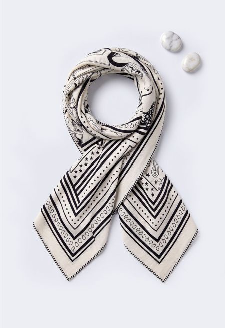 Statement Contrast Pashmina Scarf