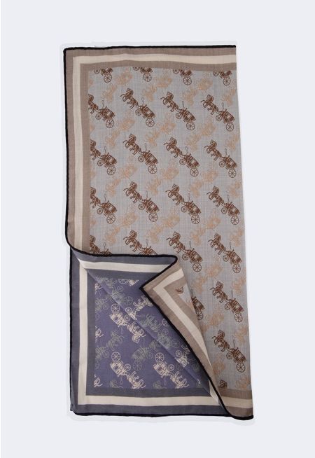 Double-Face Horse Printed Scarf