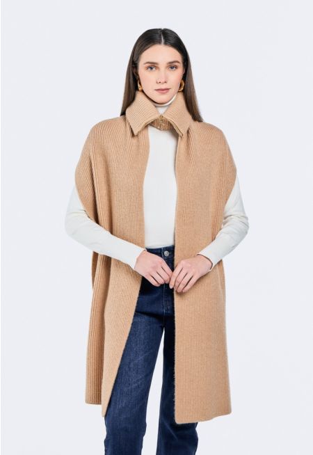 Turtle Neck Ribbed Scarf