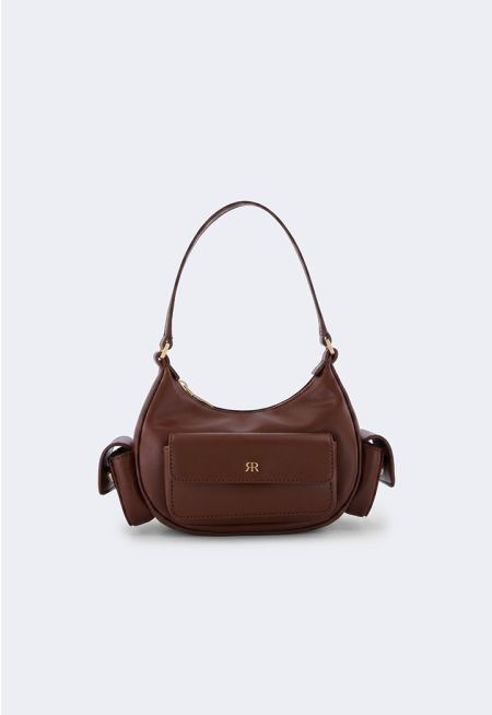 Cargo Pocket Leather Shoulder Bag