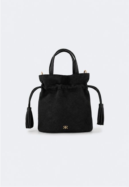Velvet Drawstrings Bucket Bag