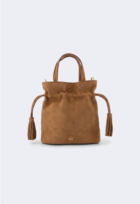 Velvet Drawstrings Bucket Bag