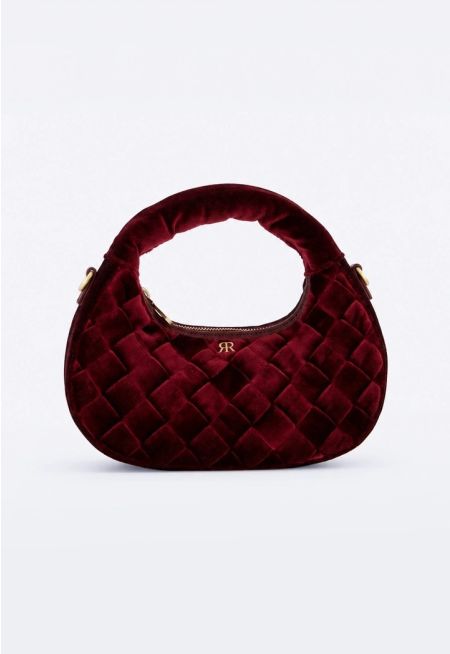 Intricate Velvet Hand Bag