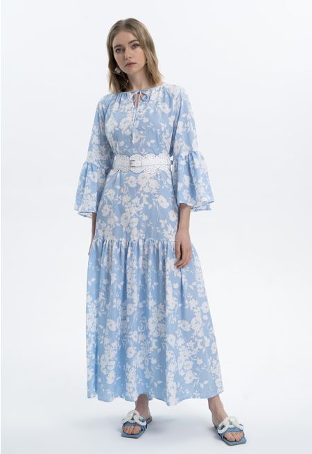Flared Printed Maxi Dress -Sale