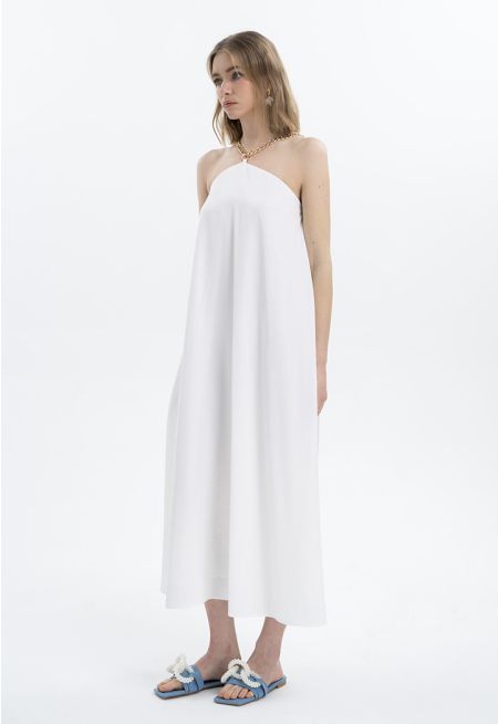 فستان عباية ماكسي مع سلسلة رقبة -ستايل رمضان- عروض