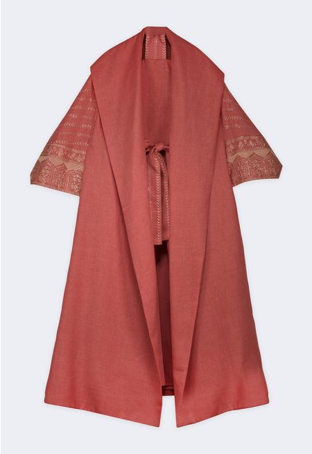 طقم فستان و عباية مطرزة (قطعتين)