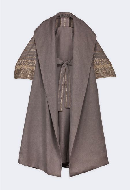 طقم فستان و عباية مطرزة (قطعتين)