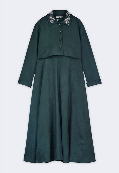 Velvet Dress and Jacket Set (2PCS)