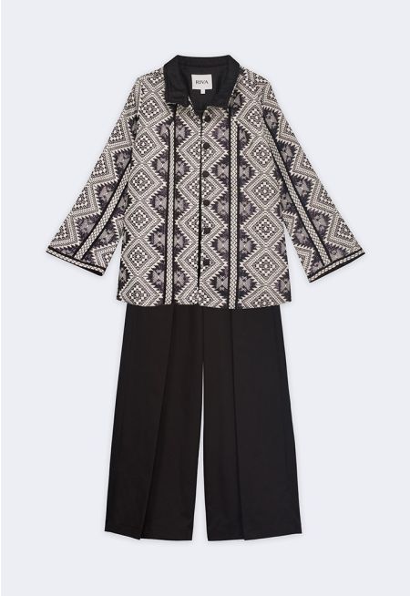 Jacquard Jacket with Pants Set (2PCS)