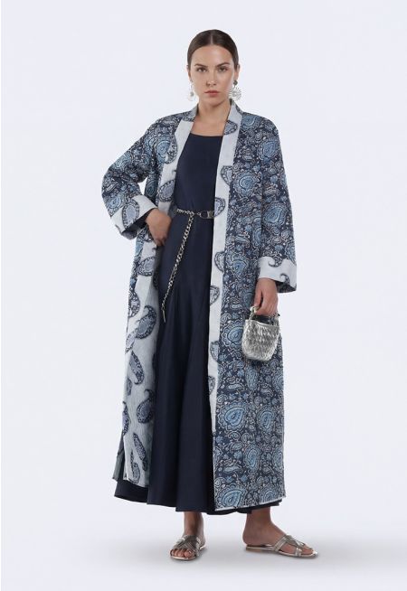 Paisley Print Quilted Coat
