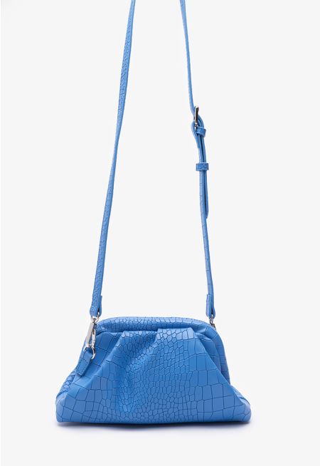 Solid Textured PU Shoulder Bag -Sale