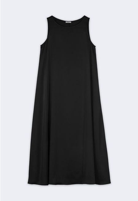 Sleeveless Satin Basic Dress