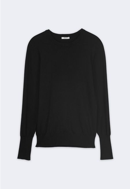 Solid Knitted Long Sleeve Top