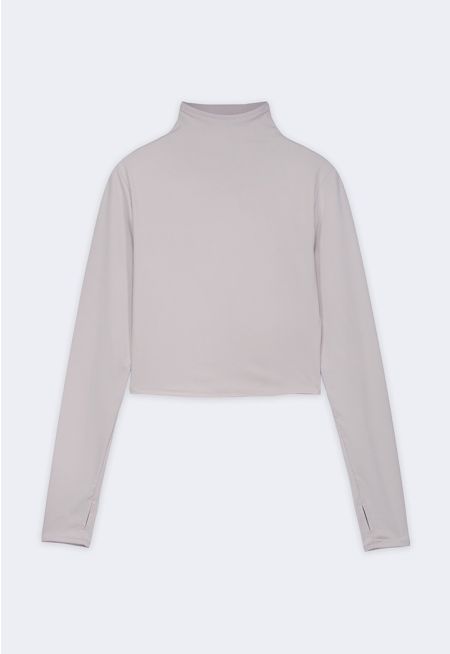Basic High Neck Cropped Top