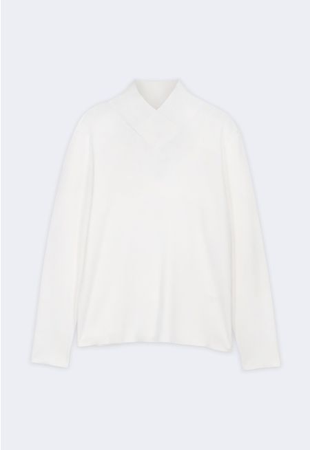 Asymmetrical Neck Knitted Top