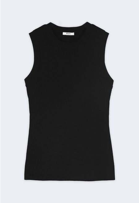 Basic Sleeveless Knitted Top