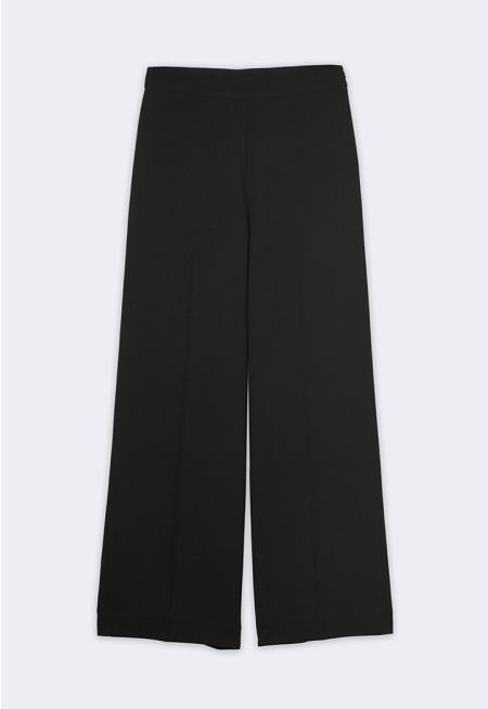 Solid High Waist Trousers