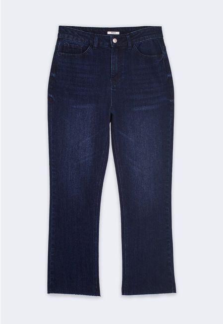 High Waist Raw Edge Jeans