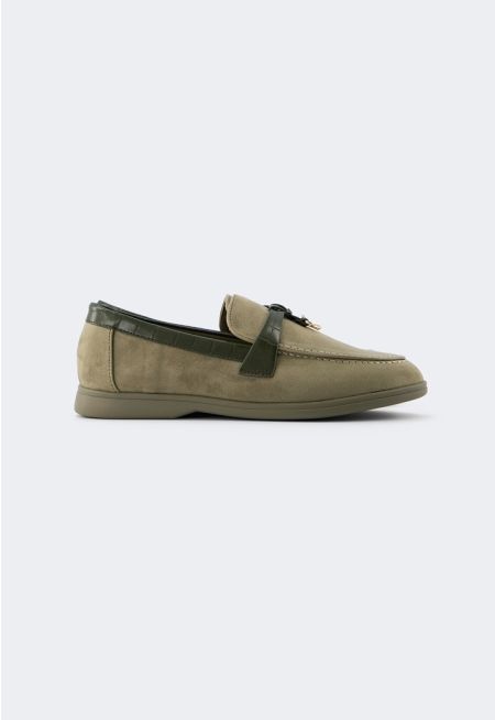 PU Leather Detailed Loafers