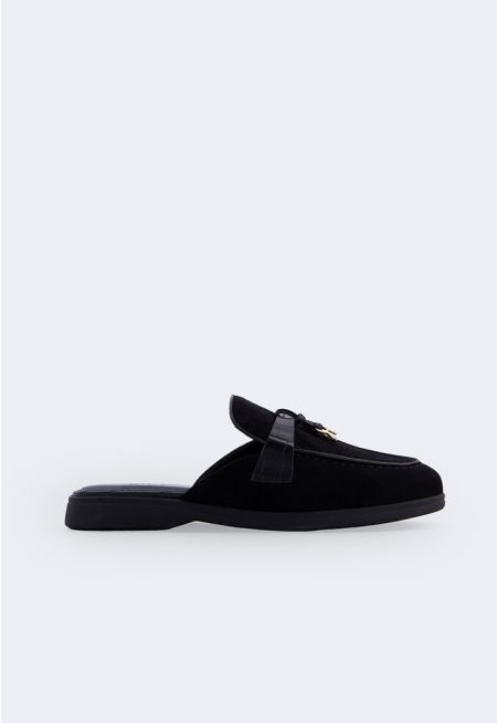 PU Leather Detailed Mules
