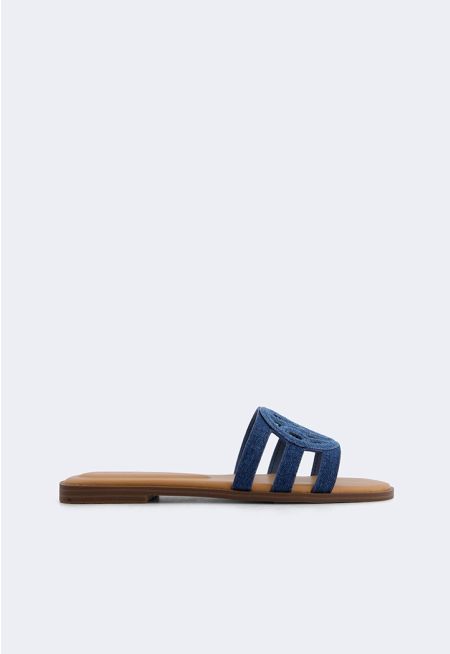 PU Leather Monogram Flats