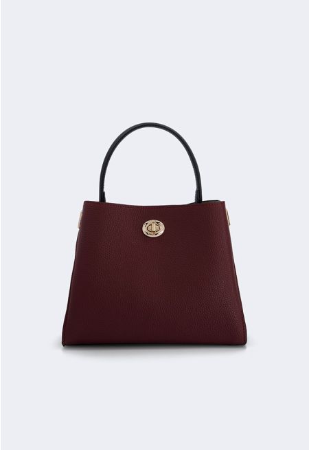 Small Bag with Textured Contrast