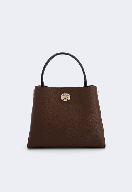 Small Bag with Textured Contrast