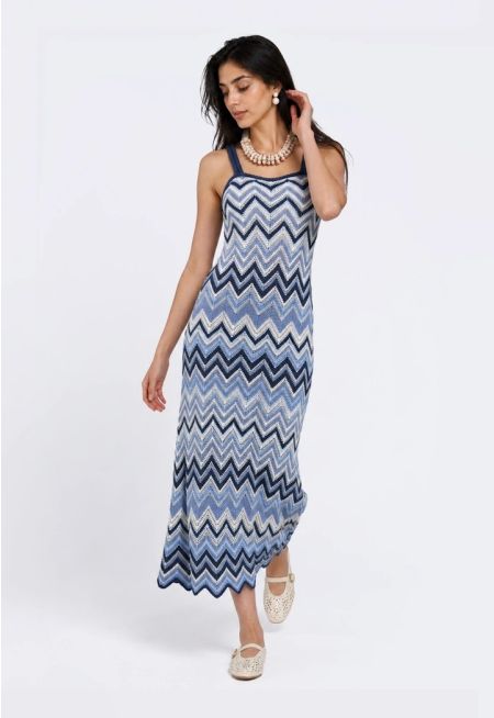 Crochet Knit Midi Dress