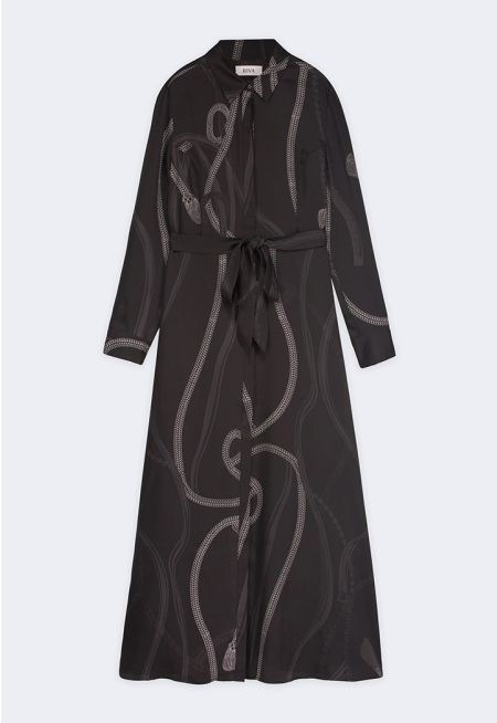 Printed Belted Dress