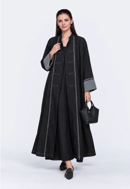 Frayed Denim Abaya