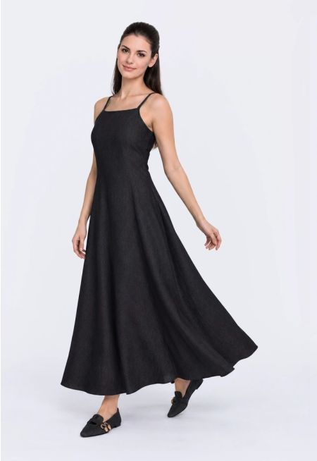 Sleeveless Denim Maxi Dress