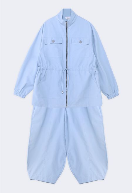 Drawstring-Waist Jacket and Pants Set (2-Piece)