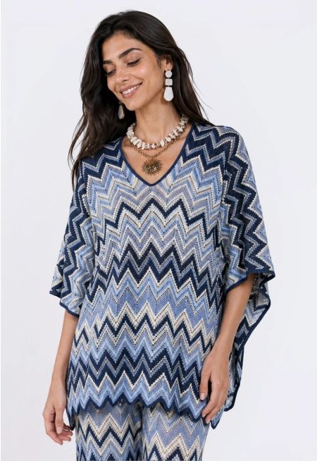 Crochet-knit Poncho 