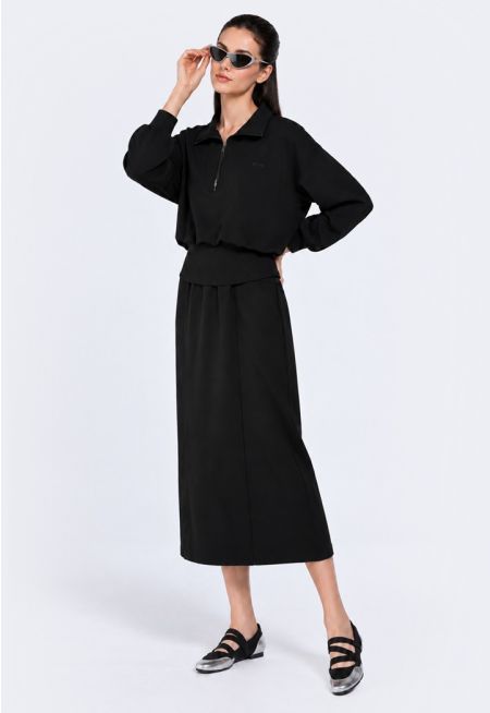 Casual Straight Midi Skirt