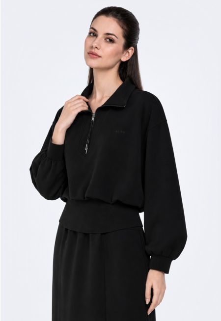 Stretch Ribbed Hem Sweater