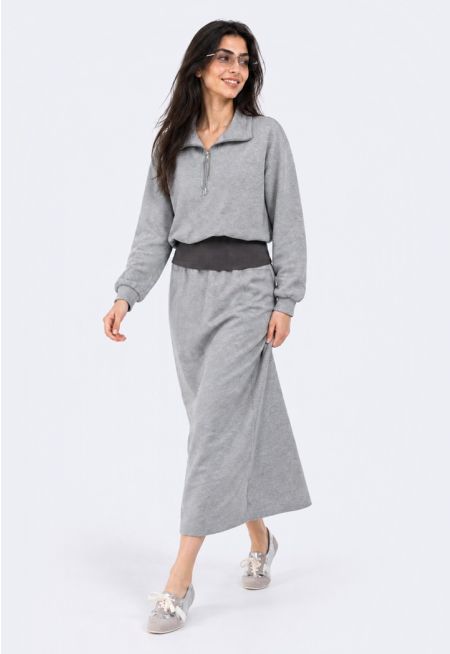 Casual Straight Midi Skirt