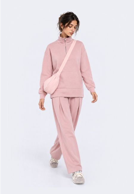 Front-Pleated Sweatpants