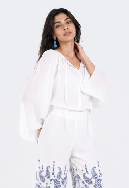 Wide Sleeve Swing Blouse (2 PCS)