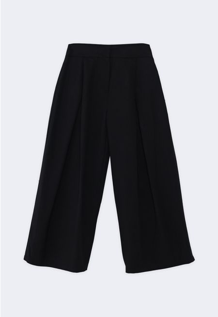 Front-Pleated Palazzo Trousers