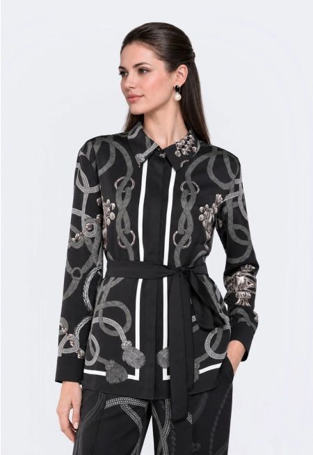Printed Belted Shirt