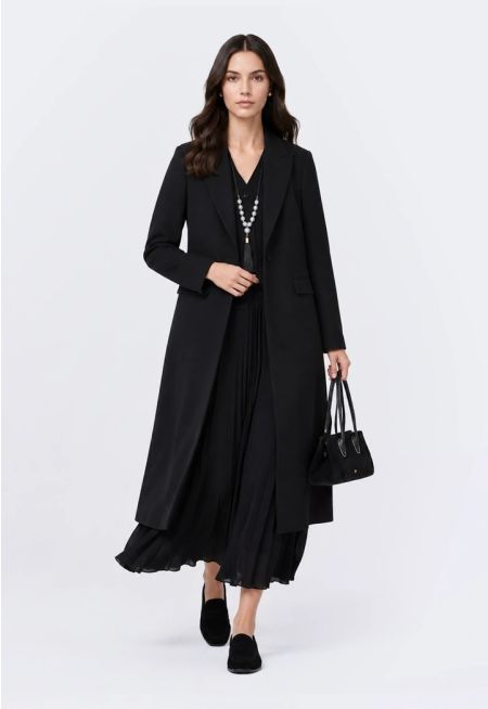 Solid Blazer Abaya
