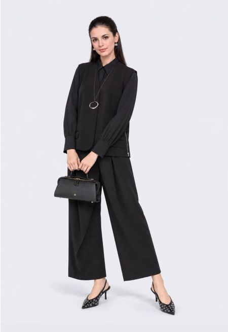 Wrap Effect Barrel Trousers
