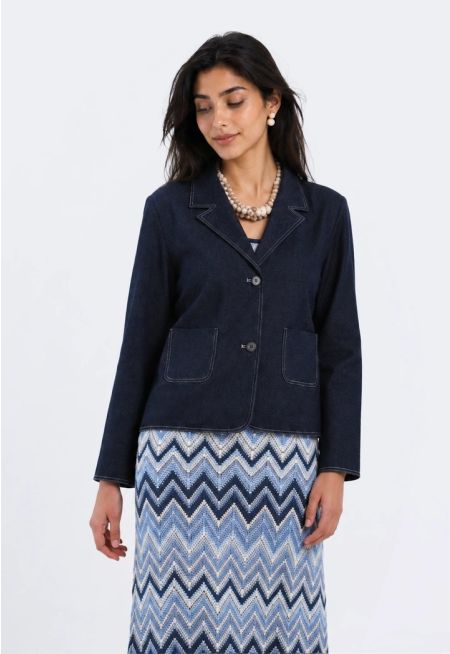Blazer-Style Stitched Jacket