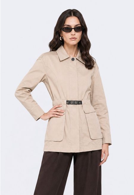 Flap Pocket Belted Jacket