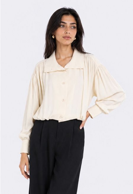 Bubble Hem Cropped Jacket
